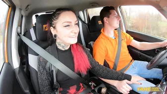 Sharlotte Thorne - Tattoo Babe Smokes Instructors Cock - FakeDrivingSchool