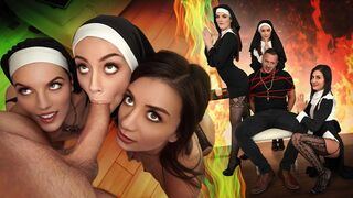 Natalie Brooks, Selena Love, Fiona Frost - Three Horny Nuns Fuck the Devil Out of Him - BFFS