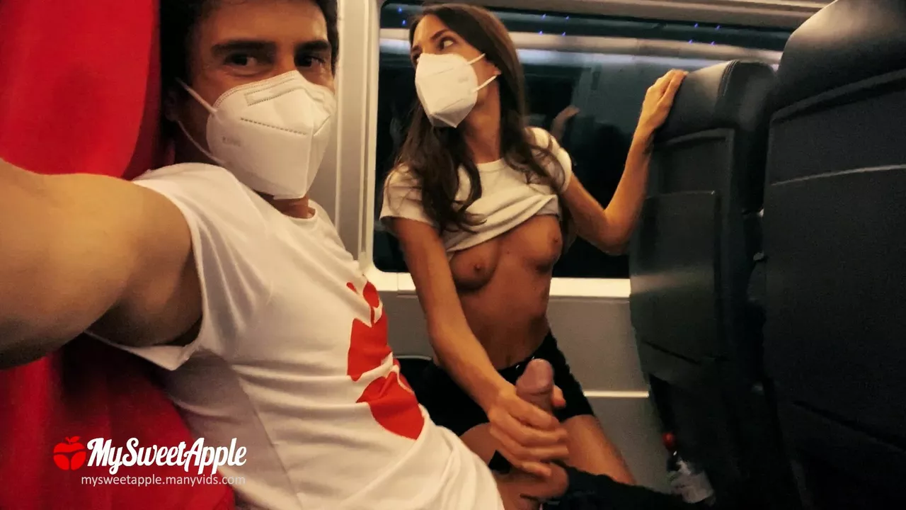 MySweetApple - Pandemix Sex on the train with Creampie