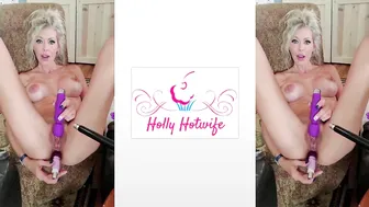 Holly Hotwife - Double Dildo And Fuck Machine Solo