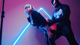Black Kitsune - Venom VS 2B Blowjob And Hard Fuck