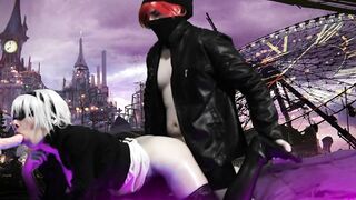 Black Kitsune - 2B Nier Automata Blowjob And Hard Fuck