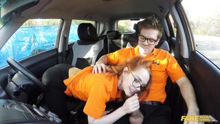 Ella Hughes - Nerdy Ginger Seduces Instructor - FakeDrivingSchool