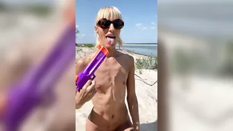Throat GOAT - Ruined beach blowjob  hot watersports
