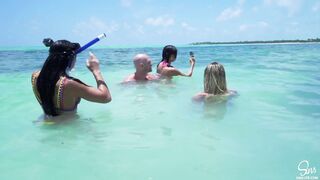 Morgan Lee, Kissa Sins and Veronica Rodriguez - Beach Foreplay - SinsLife