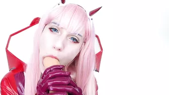 Lana Rain - Zero Two Blowjob & Cum Swallow Obsession