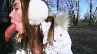 Mia Bandini - Mia Cute Brunette Gets Fucked In Ass Against A Tree