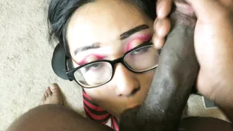 Jack Blaque - Eva Yi pov blow job and cum on glasses