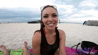 ImMeganLive - PUBLIC BEACH WACKING OFF