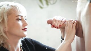 Facial handjob at the balcony - Lilushandjobs